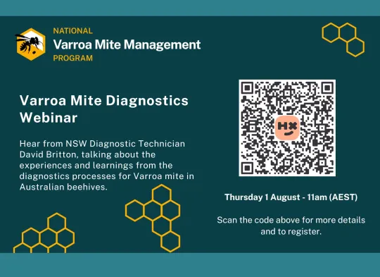 Webinar – Large scale diagnostics supporting Varroa mite detection in Australian beehives