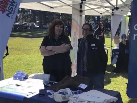 Megan Wyllie (left) engaging with the community at a local field day