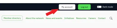 my account button location on screen