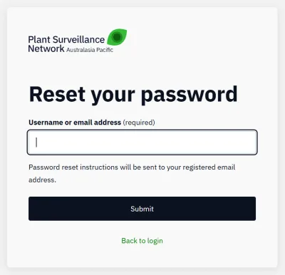 reset password screenshot