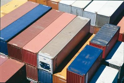 Stacked up shipping containers